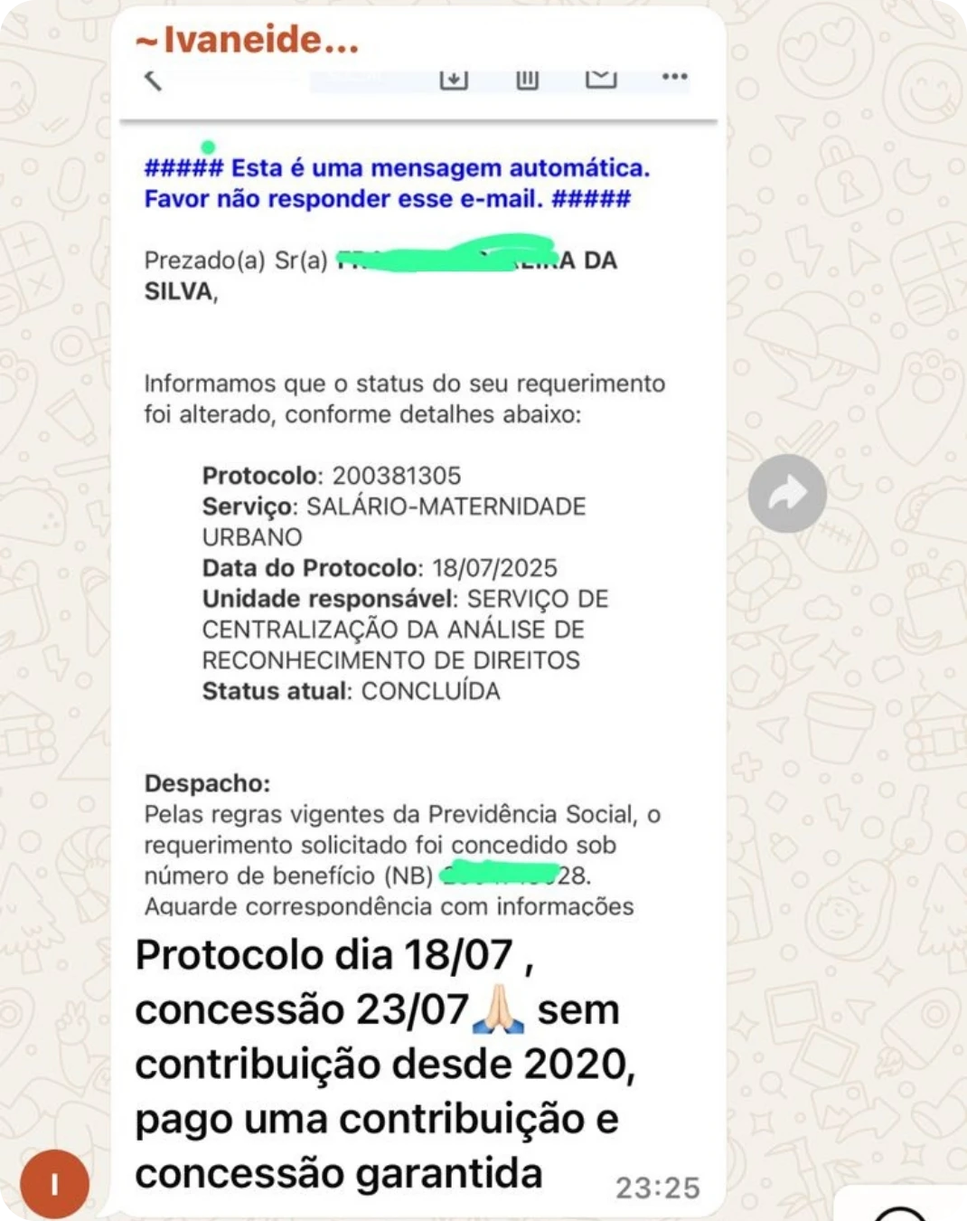 Depoimento de aluno da ePREV