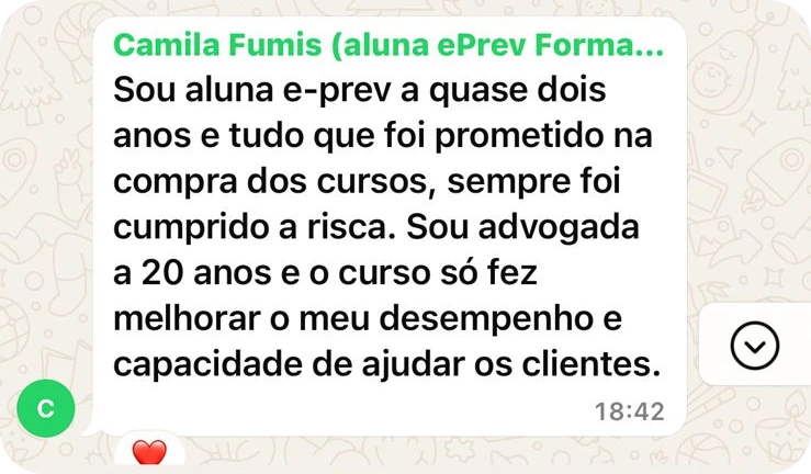 Depoimento de aluno da ePREV