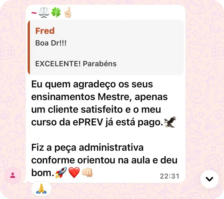 Depoimento de aluno da ePREV