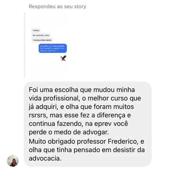 Depoimento de aluno da ePREV