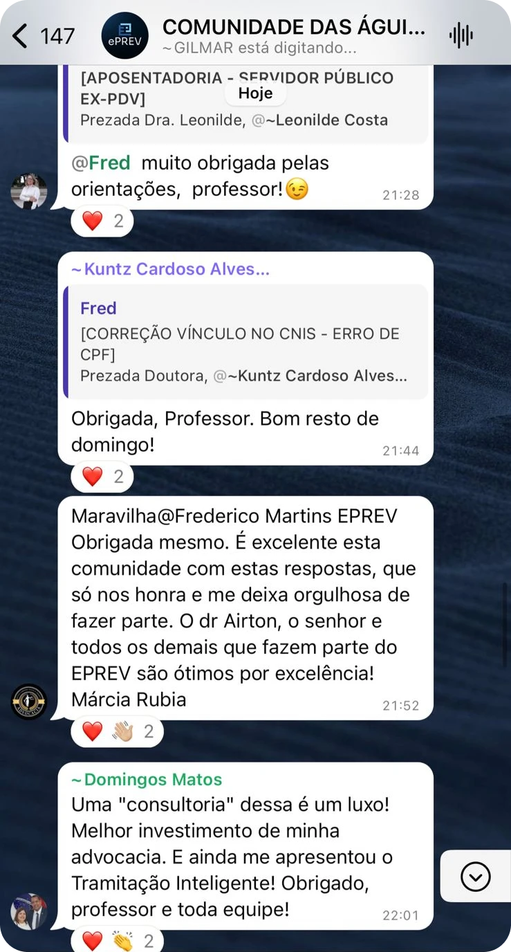 Depoimento de aluno da ePREV