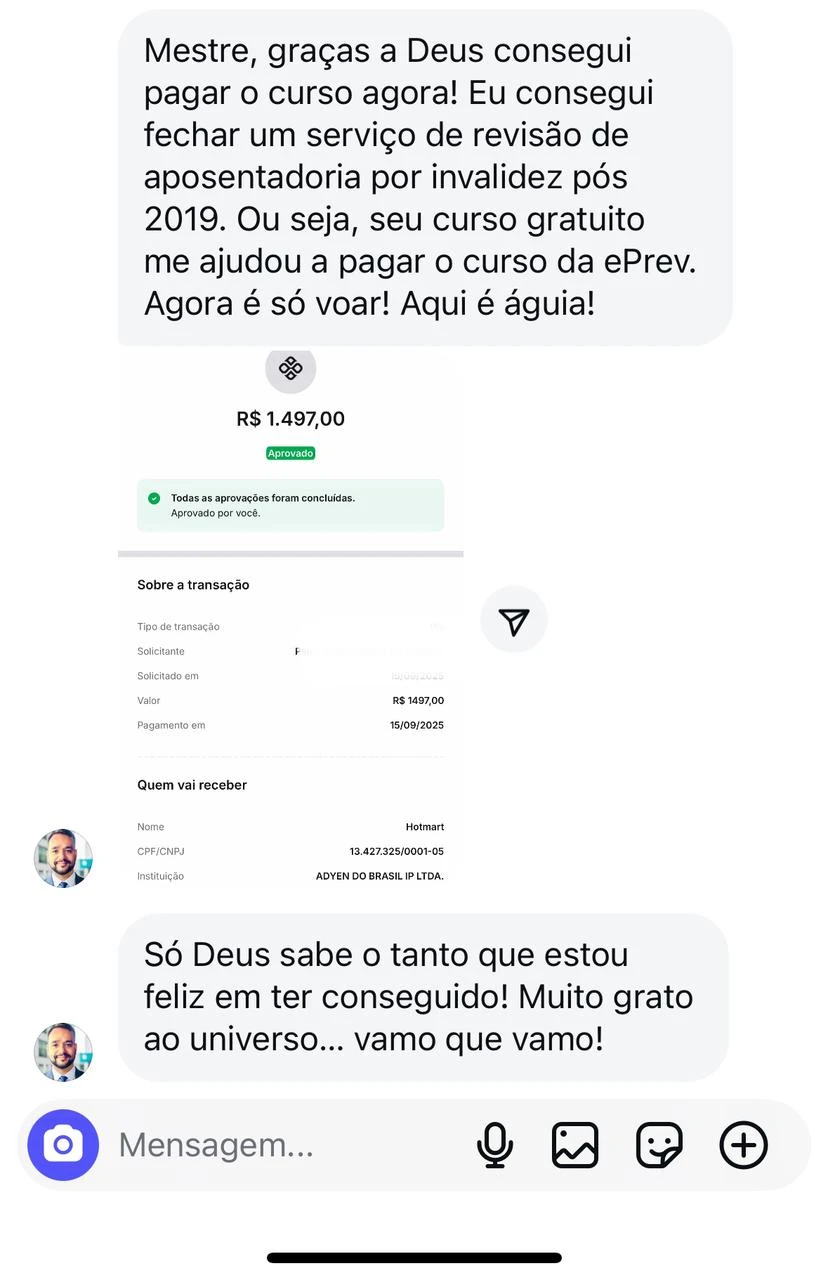 Depoimento de aluno da ePREV